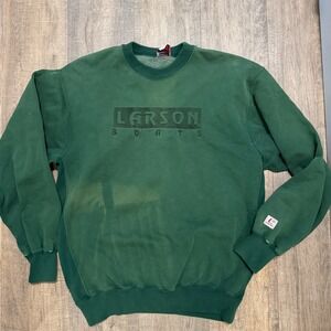Vintage Legends Athletic Larson Boats Sweatshirt Green XL Made in USA Faded